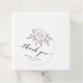 Simple Elegant Floral Wedding Danke Mauve Geschenkanhänger (Beispiel)