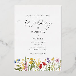 Simple Elegant Floral Wedding Folieneinladung