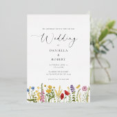 Simple Elegant Floral Wedding Folieneinladung (Stehend vorne)