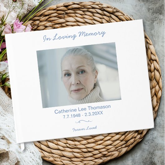 Simple Elegant Funeral In Loving Memory Guest Book Gästebuch