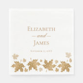 Simple Elegant Gold Fall Leaves Custom Wedding Serviette (Vorderseite)