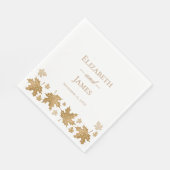 Simple Elegant Gold Fall Leaves Custom Wedding Serviette (Ecke)