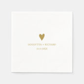 Simple Elegant Gold Heart Wedding Personalized Serviette (Vorderseite)