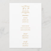 Simple Elegant Gold Monogram Wedding Menu Card (Vorderseite)