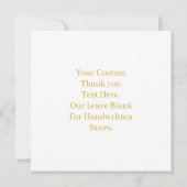 Simple Elegant Gold Wedding Thank You Note Card Dankeskarte (Rückseite)