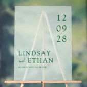 Simple Elegant Green Transparent Wedding Acrylschild (Neutral)