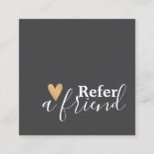 Simple Elegant Grey White Faux Gold Heart Empfehlungskarte (Vorderseite)