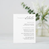 Simple Elegant Handwriting Wedding Details Begleitkarte (Stehend Vorderseite)