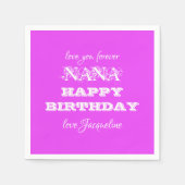 Simple Elegant Happy Birthday Nana Paper Serviette (Vorderseite)