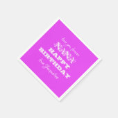 Simple Elegant Happy Birthday Nana Paper Serviette (Ecke)