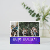 Simple Elegant Happy Hanukkah family photo Feiertagspostkarte (Stehend Vorderseite)