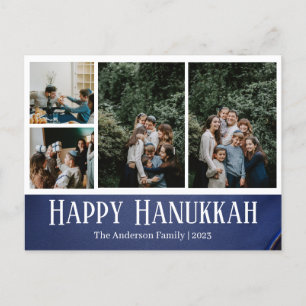 Simple Elegant Happy Hanukkah Foto Feiertagspostkarte