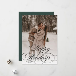 Simple Elegant Happy Holidays Photo Christmas Feiertagskarte
