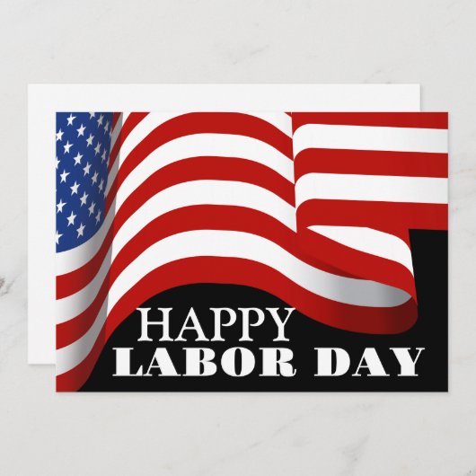 Simple Elegant Happy Labour Day mit US-Flagge (Vorne/Hinten)