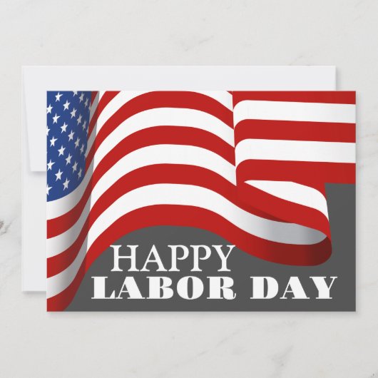 Simple Elegant Happy Labour Day mit US-Flagge (Vorderseite)
