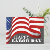 Simple Elegant Happy Labour Day mit US-Flagge (Stehend Vorderseite)