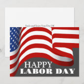Simple Elegant Happy Labour Day mit US-Flagge (Vorne/Hinten)