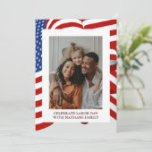 Simple Elegant Happy Labour Day mit US-Flagge (Stehend Vorderseite)