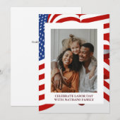 Simple Elegant Happy Labour Day mit US-Flagge (Vorne/Hinten)