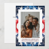 Simple Elegant Happy Labour Day mit US-Flagge (Vorne/Hinten)