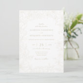 Simple Elegant Ivory Floral Garden Wedding Einladung (Stehend Vorderseite)