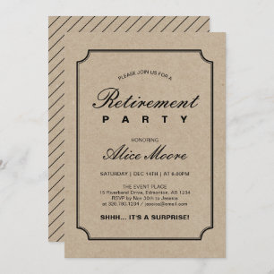 Simple Elegant Kraft   Party für Unternehmensruhes Einladung
