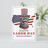 Simple Elegant Labour Day mit US-Flagge Danke, C Dankeskarte (Stehend Vorderseite)