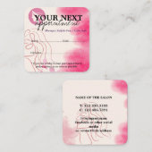 Simple Elegant Light Pink Beauty Salon Terminkarte (Vorne/Hinten)