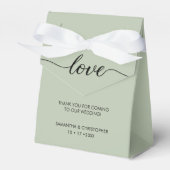 Simple & Elegant Love Wedding ScrIpt Sage green Geschenkschachtel (Vorderseite)