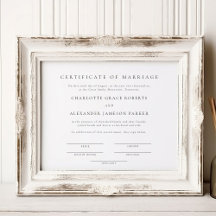 Simple Elegant Marriage Certificate