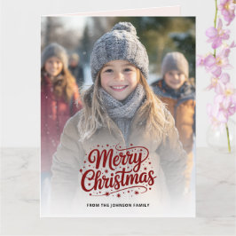 Simple Elegant Merry Christmas Photo Card Gradient Karte