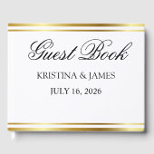 Simple Elegant Minimalist Ivory Wedding Guest Gästebuch (Vorderseite)