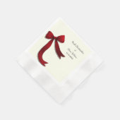 Simple Elegant Minimalist Red Bow Serviette (Ecke)
