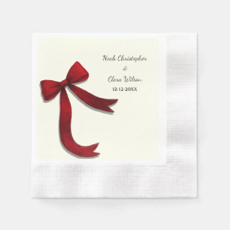 Simple Elegant Minimalist Red Bow Serviette