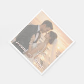 Simple Elegant Minimalist Sunset Beach Wedding Serviette (Ecke)