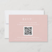 Simple Elegant Modern Blush QR CODE RSVP Karte (Vorderseite)