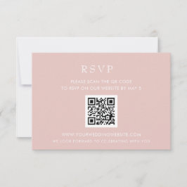 Simple Elegant Modern Blush QR CODE RSVP Karte