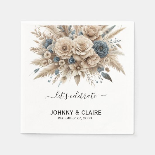 Simple Elegant Modern Boho Pampas Grass Classic Serviette (Vorderseite)