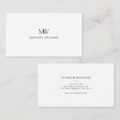 Simple Elegant Modern Monogram Visitenkarte (Vorne/Hinten)