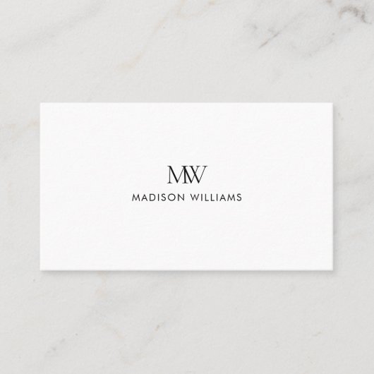 Simple Elegant Modern Monogram Visitenkarte (Vorderseite)