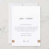 Simple Elegant Modern Photo Wedding Dankeskarte (Rückseite)