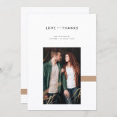 Simple Elegant Modern Photo Wedding Dankeskarte (Vorne/Hinten)