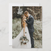 Simple Elegant Modern Photo Wedding Einladung (Rückseite)