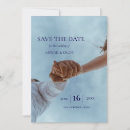 Simple Elegant Modern Photo Wedding Save the Date Einladung