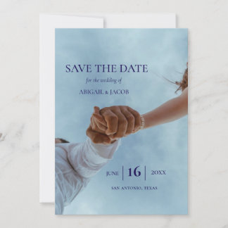 Simple Elegant Modern Photo Wedding Save the Date Einladung