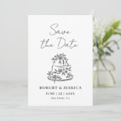 Simple Elegant Modern Photo Wedding Save The Date Einladung (Stehend Vorderseite)