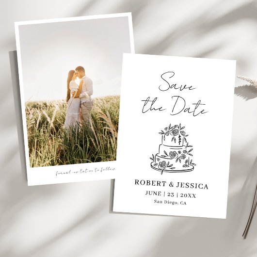 Simple Elegant Modern Photo Wedding Save The Date Einladung