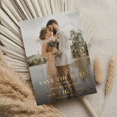 Simple Elegant Modern Photo Wedding Save the Date Folieneinladung