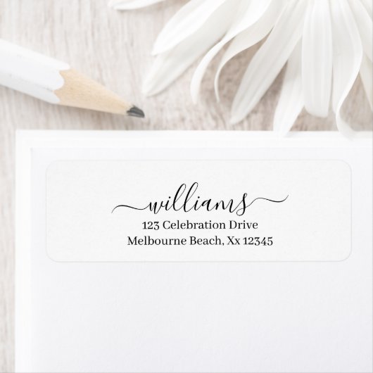 Simple Elegant Modern Script Family Return Address (Insitu)