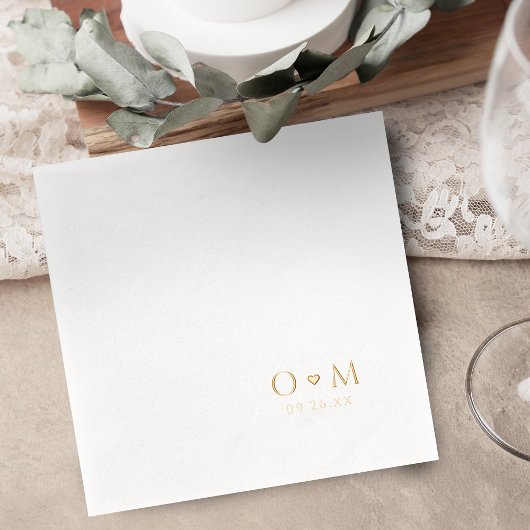 Simple Elegant Modern Wedding Monogram Servietten Mit Folie